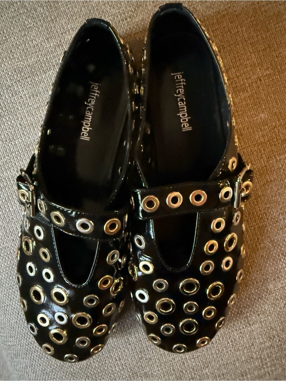 Jeffrey Campbell Black Grommet Mary Jane Flats - Picture 4 of 7